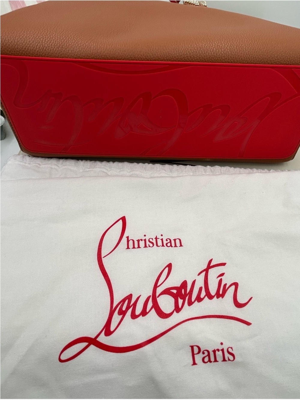 Christian Louboutin Cabata Brown Leather Tote with Red Interior - Picture 6 of 16